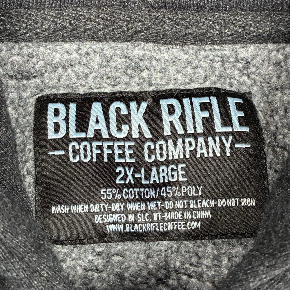 Black Rifle Coffee Company Hoodie Men's XXL Gray Full Zip Sweatshirt - Picture 3 of 5